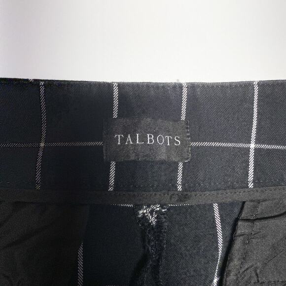Talbot's Chatham Ankle Pant Black White Windowpane Plaid Size 8 - Picture 7 of 11